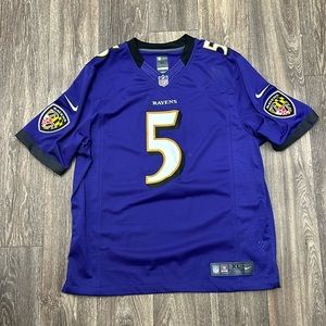 Men’s Baltimore Ravens XL Jersey 5 Joe Flacco